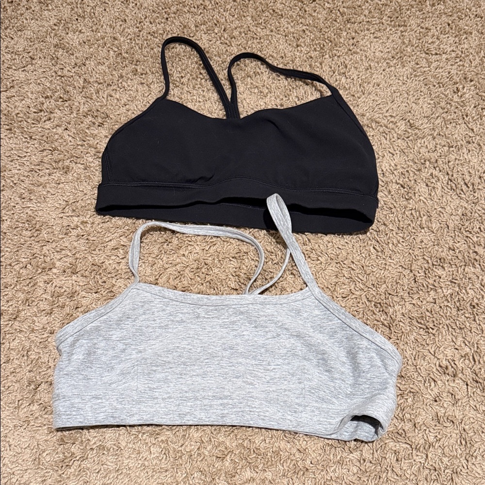 ALO Yoga Black and Gray Sports Bra Duo